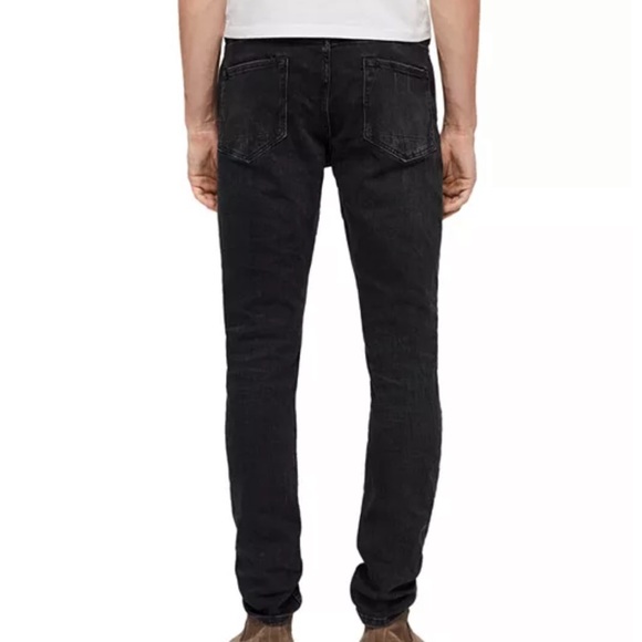 ALLSAINTS Rex Modern Slim Distressed Black Faded Washed 36 - Picture 2 of 10